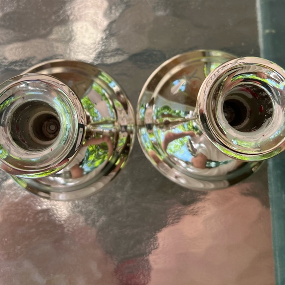 Candlestick Holders Pair Tarnish Resistant Silver Plated Taper Tabletop - Picture 2 of 4